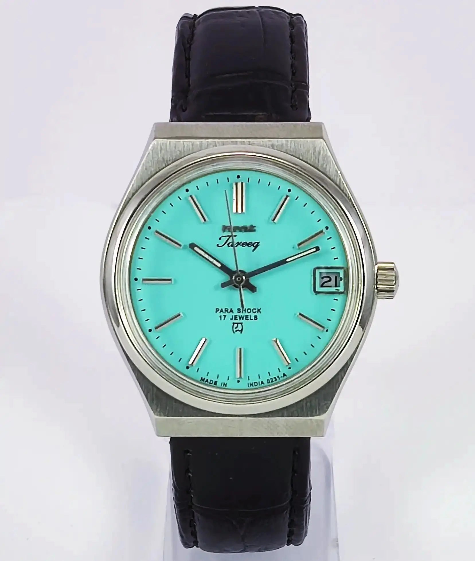 HMT Tareeq 17 Jewels Torquoise Dial Date Function Men's Watch Discover-Diamonds