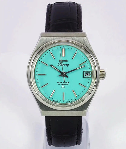 HMT Tareeq 17 Jewels Torquoise Dial Date Function Men's Watch Discover-Diamonds