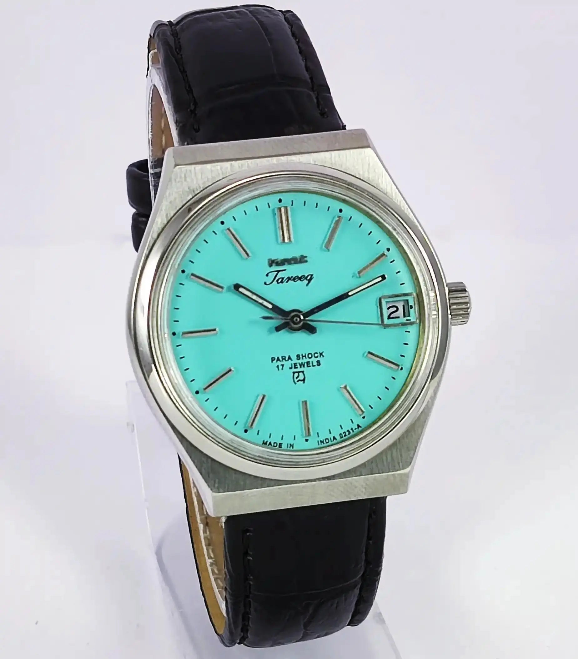 HMT Tareeq 17 Jewels Torquoise Dial Date Function Men's Watch Discover-Diamonds