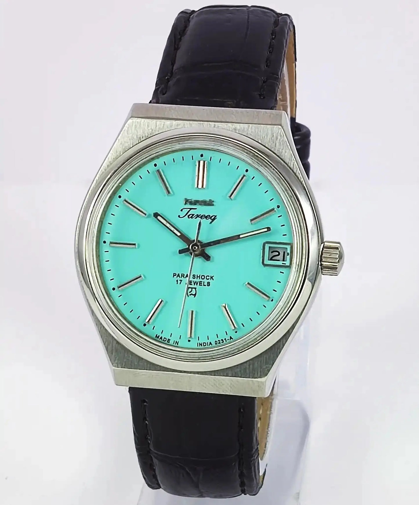 HMT Tareeq 17 Jewels Torquoise Dial Date Function Men's Watch Discover-Diamonds