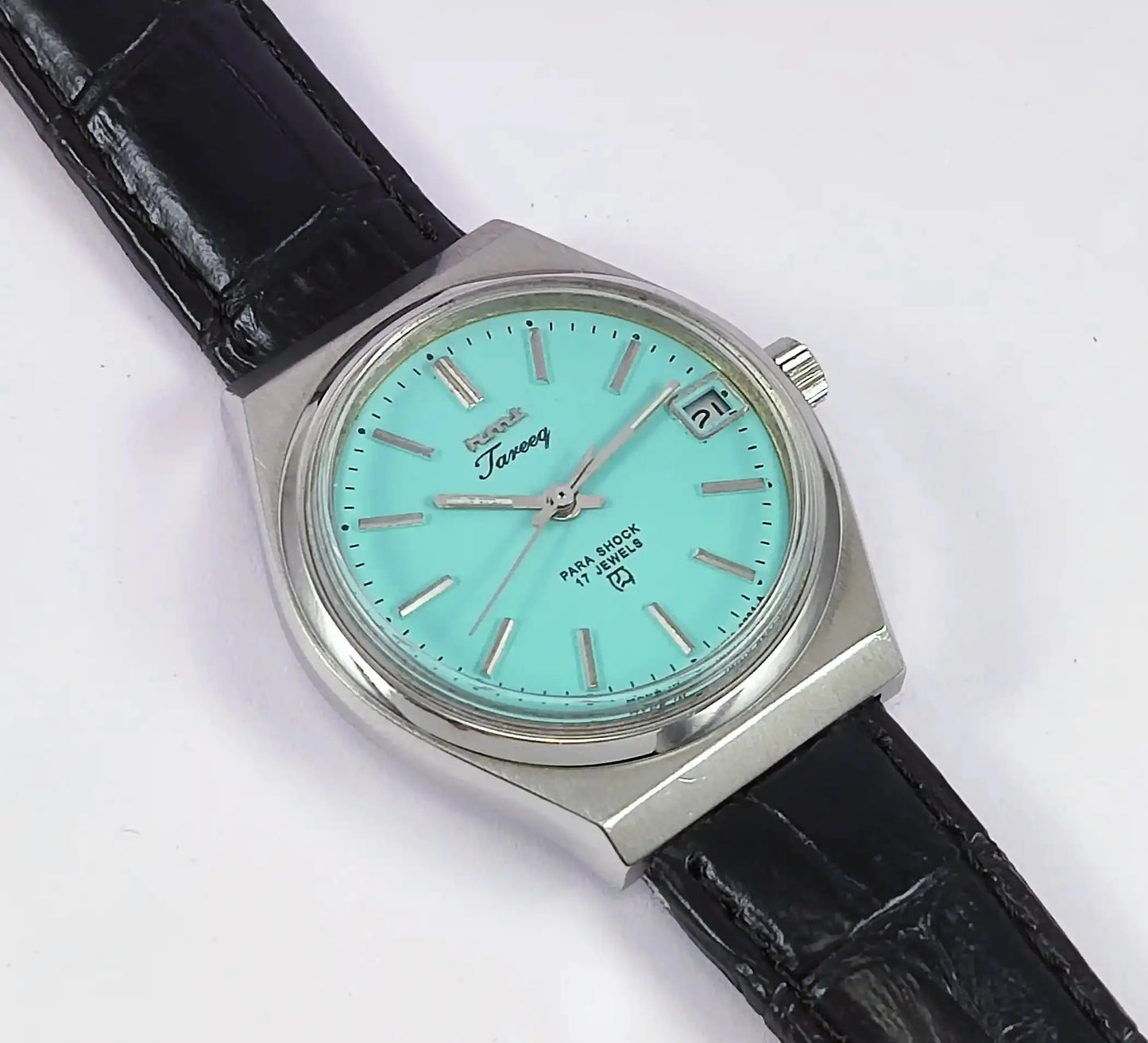 HMT Tareeq 17 Jewels Torquoise Dial Date Function Men's Watch Discover-Diamonds