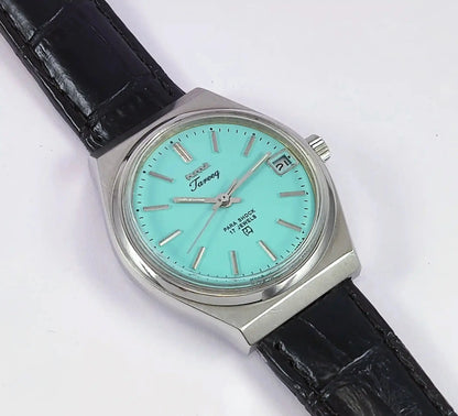 HMT Tareeq 17 Jewels Torquoise Dial Date Function Men's Watch Discover-Diamonds