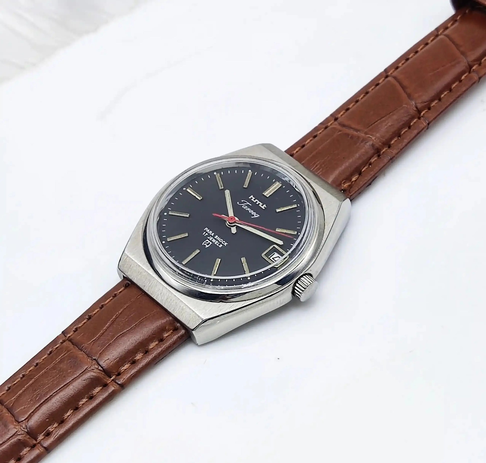 HMT Tareeq Mechanical Handwinding Black Dial Men's Watch Discover-Diamonds Physical