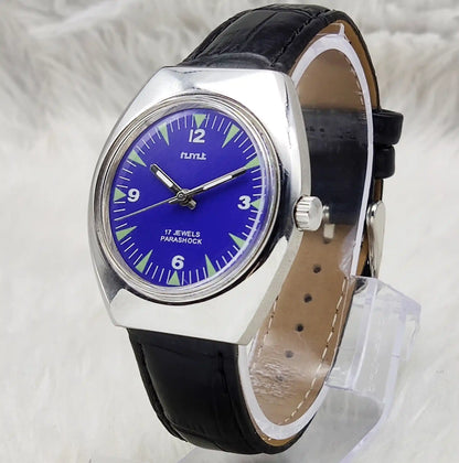 HMT Handwinding Watch Blue Dial -17 Jewels