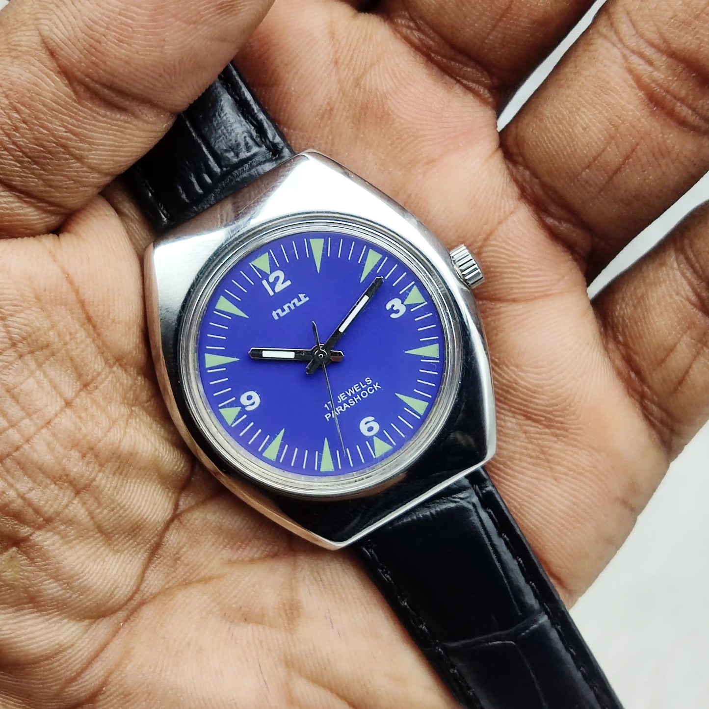 HMT Handwinding Watch Blue Dial -17 Jewels