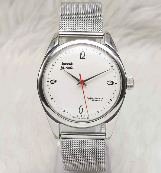 HMT Janata Handwinding Watch - White Dial,17 Jewels,Handwinding Watch