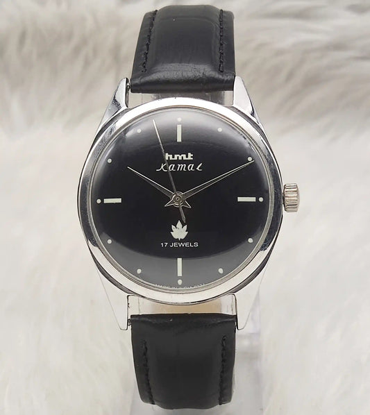 HMT Kamal 17 Jewels Handwinding Para Shock Black Dial Men's Watch