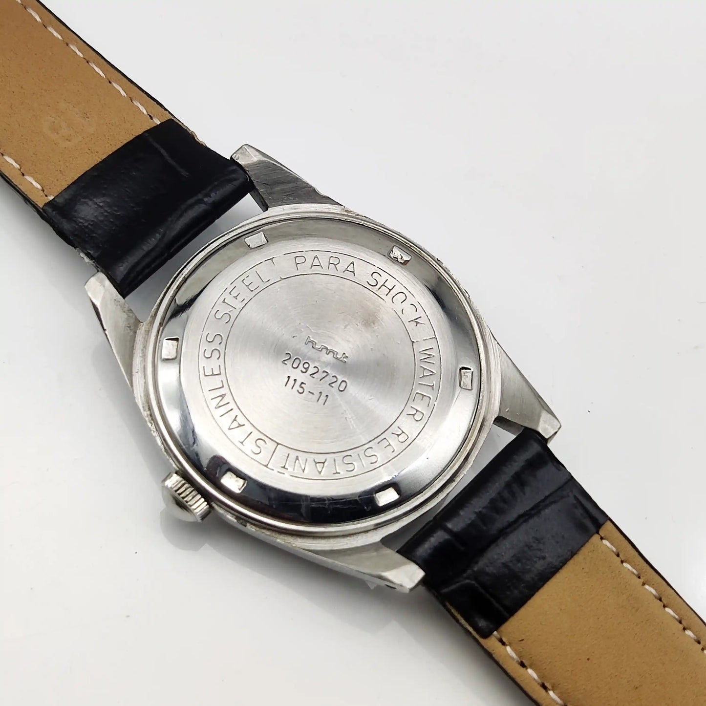 HMT Tamil Numerals Watch 17 Jewels Para Shock Black Dial Handwinding