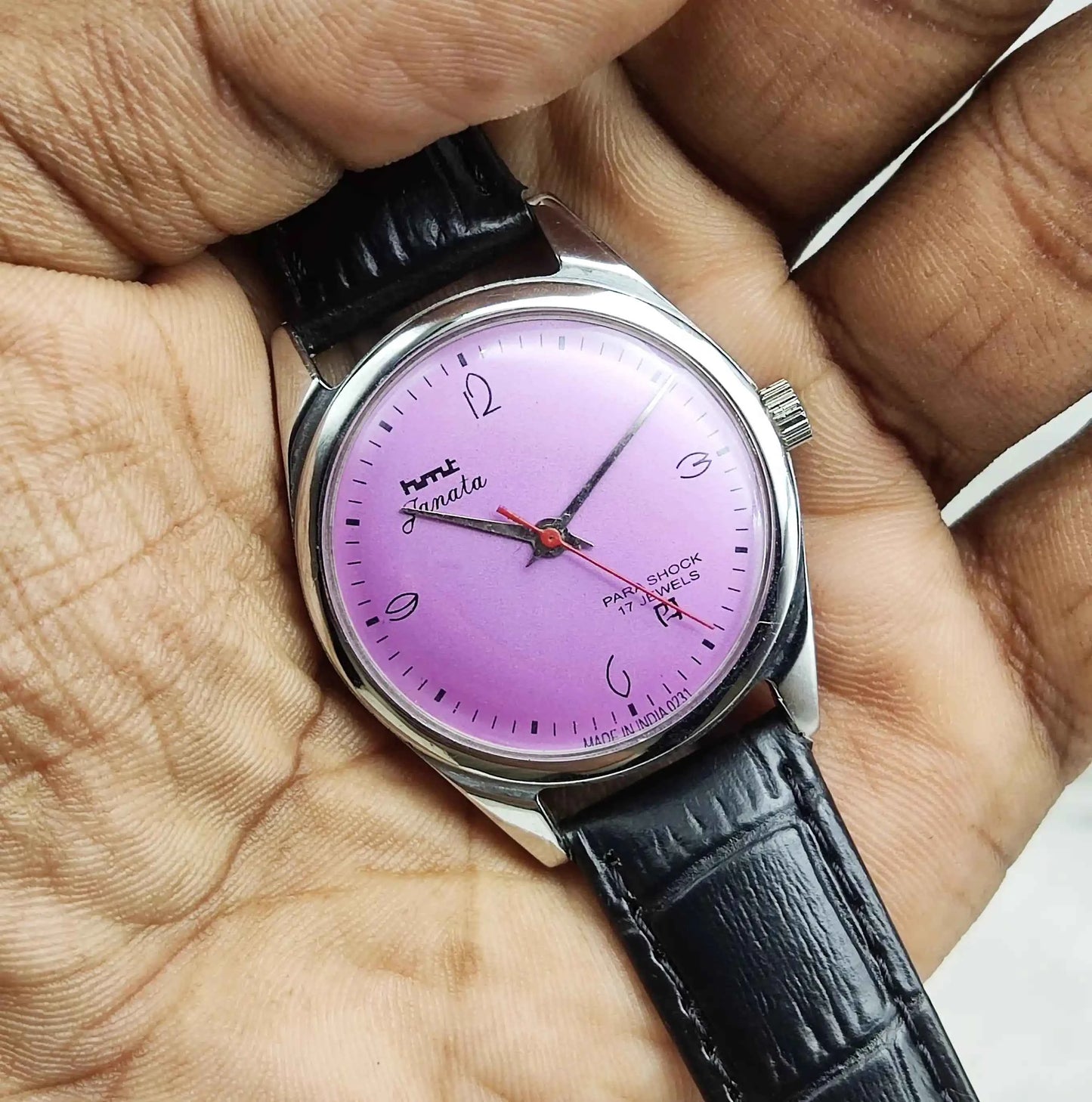 HMT Janata Handwinding Watch - Purple Dial,17 Jewels,Men's Watch