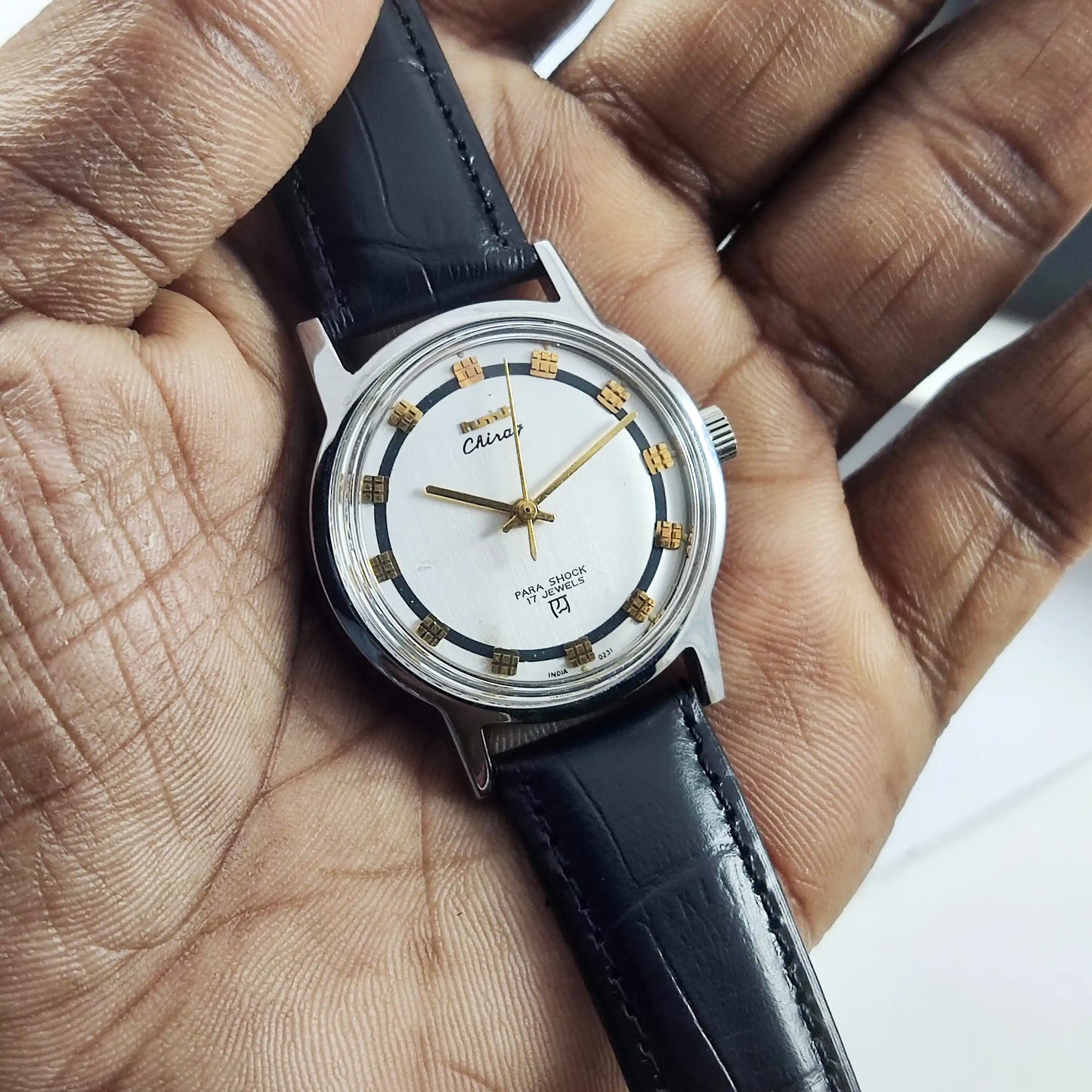 HMT Chirag Para Shock 17 Jewels White Dial Handwinding - Discover-Diamonds