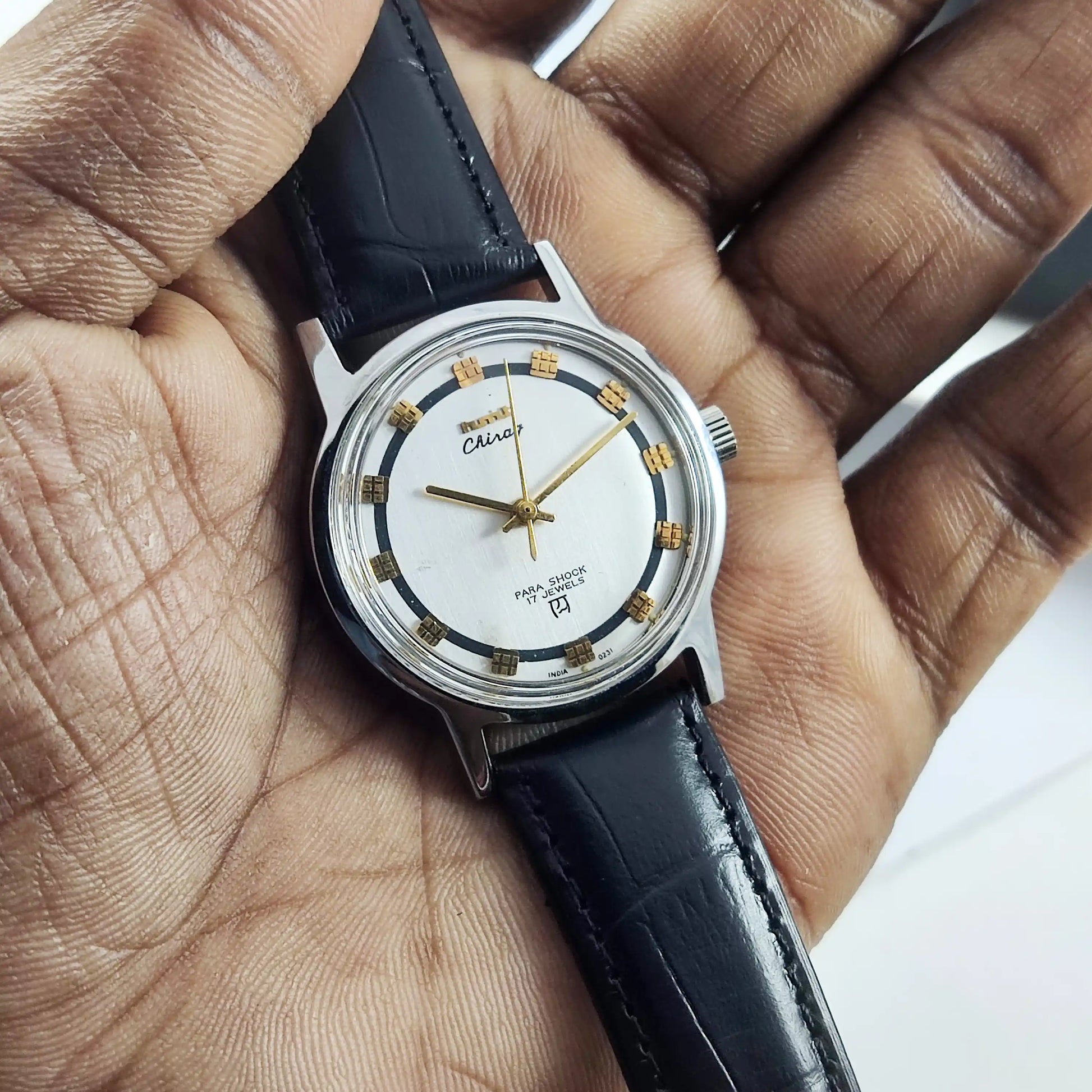 HMT Chirag Para Shock 17 Jewels White Dial Handwinding - Discover-Diamonds
