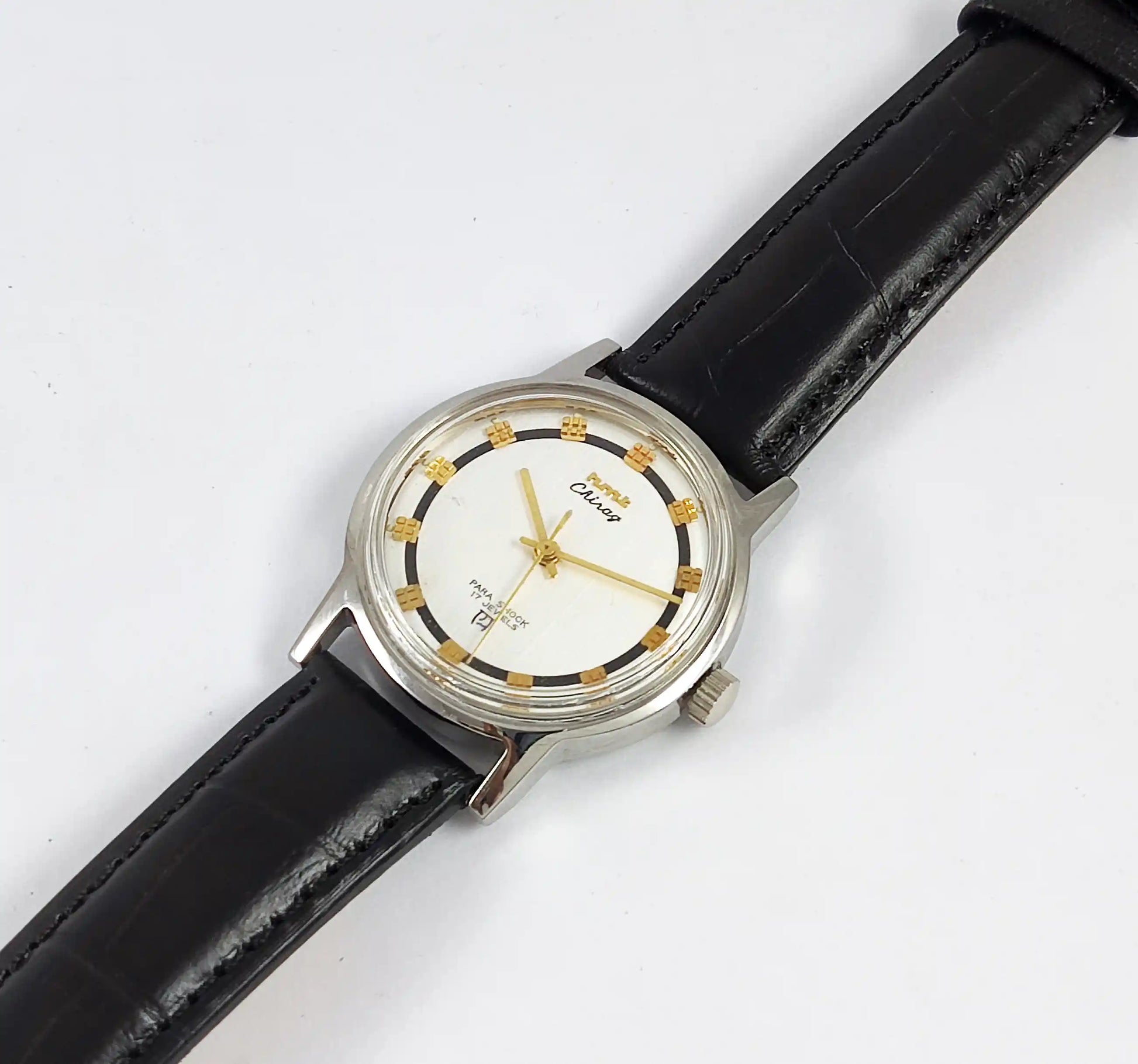 HMT Chirag Para Shock 17 Jewels White Dial Handwinding - Discover-Diamonds