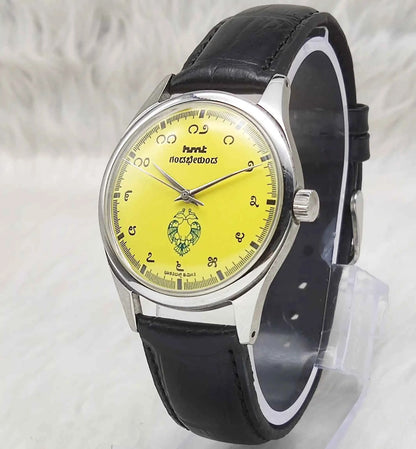 HMT Gandaberunda Kannada Numerals Yellow Dial 17 Jewels Handwinding Watch