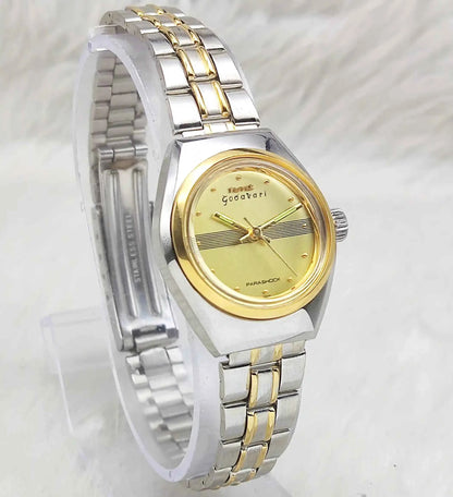 HMT Godavari 17 Jewels Golden Dial Dotted Indices Handwinding Women Watch 2543