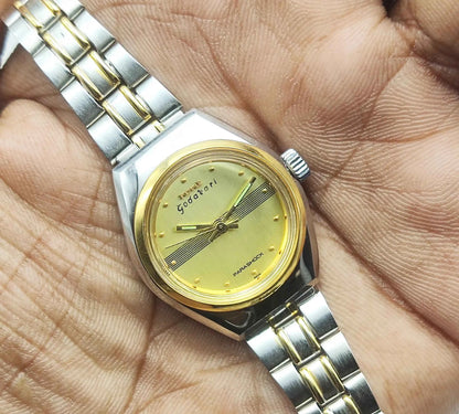HMT Godavari 17 Jewels Golden Dial Dotted Indices Handwinding Women Watch 2543