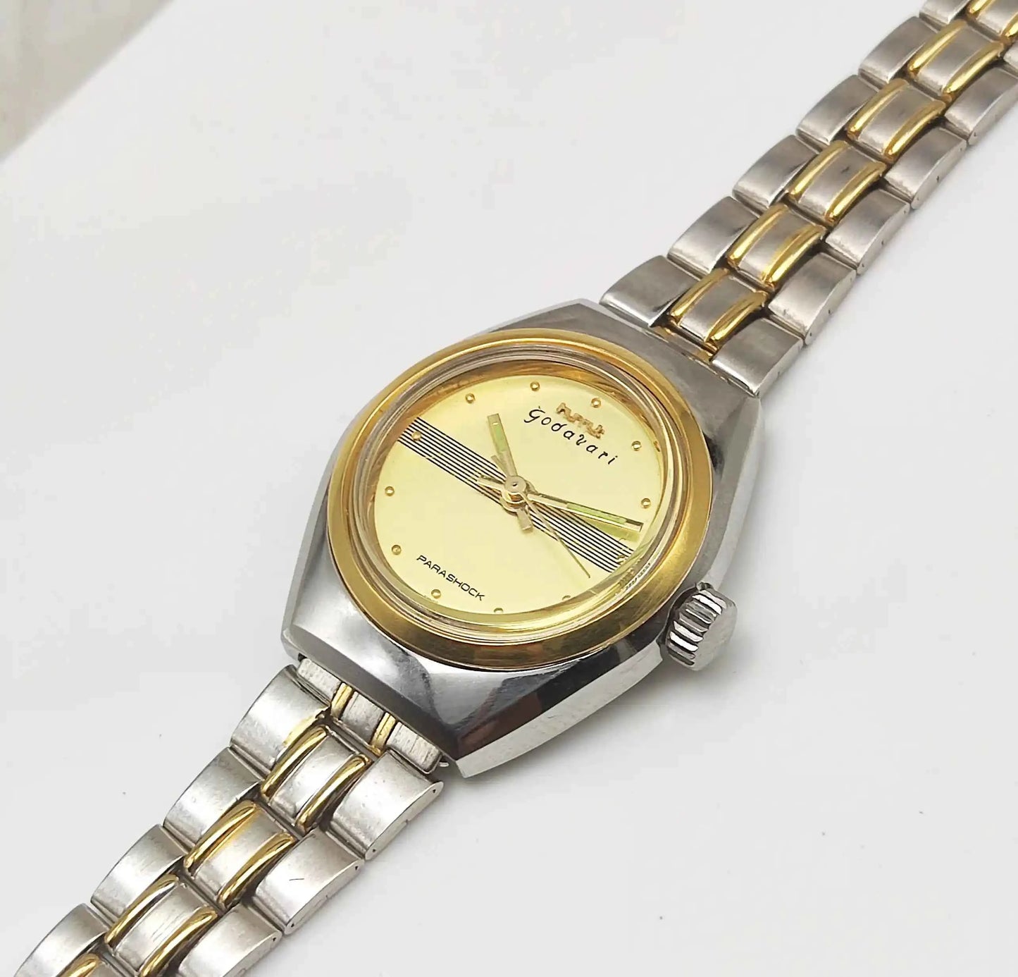 HMT Godavari 17 Jewels Golden Dial Dotted Indices Handwinding Women Watch 2543