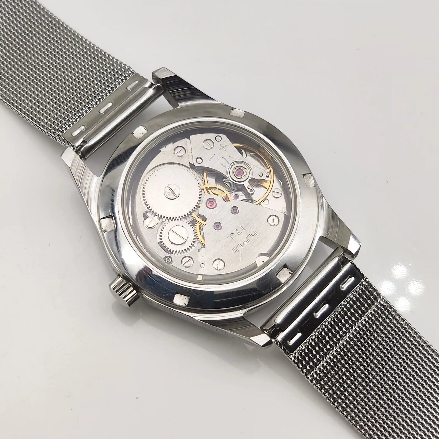 HMT Handwinding Black Dial - 17 Jewels Transparent Back Timeless Elegance Watch