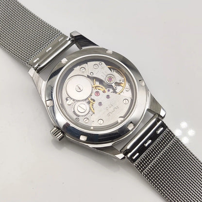 HMT Handwinding Black Dial - 17 Jewels Transparent Back Timeless Elegance Watch