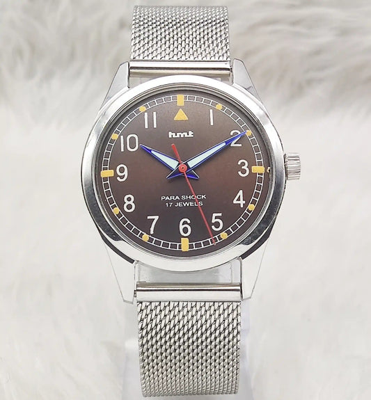 HMT Handwinding Watch - Coffee Brown Dial 17 Jewels Timepiece