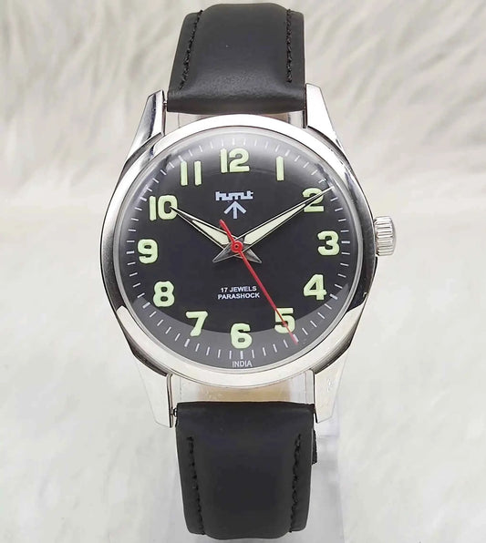 HMT Handwinding Glow In The Dark Black Dial English Numerals