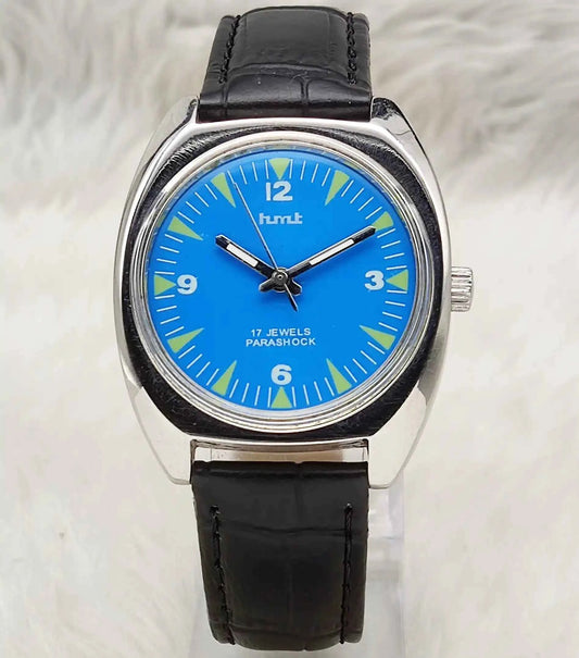 HMT Handwinding Watch with Sky Blue Dial and 17 Jewels