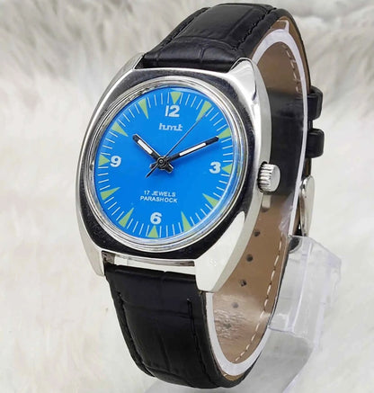 HMT Handwinding Watch with Sky Blue Dial and 17 Jewels