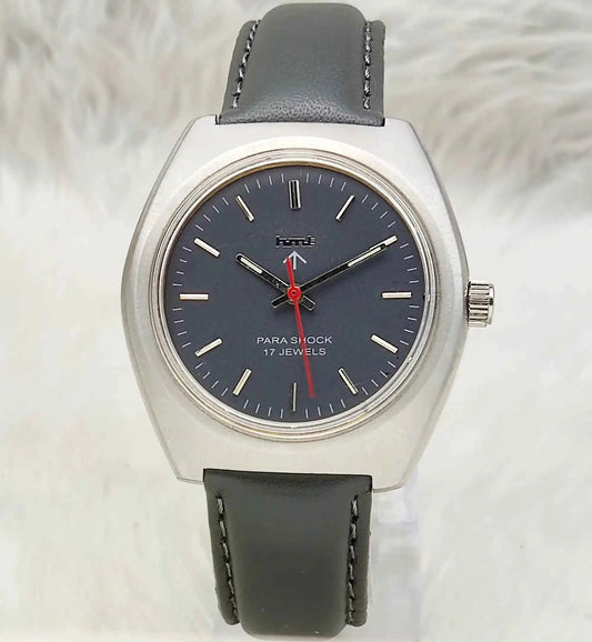HMT Handwinding Watch Gray Dial with Stick Indices - 17 Jewels Timepiece