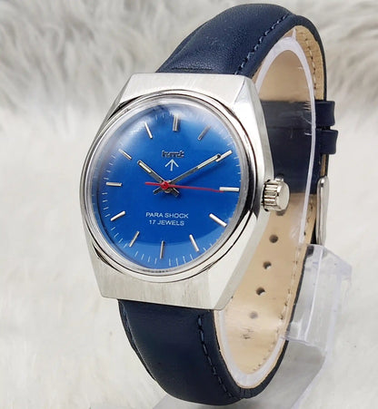 HMT Handwinding Watch Sky Blue Dial With Stick Indices - 17 Jewels Watch
