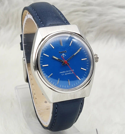 HMT Handwinding Watch Sky Blue Dial With Stick Indices - 17 Jewels Watch