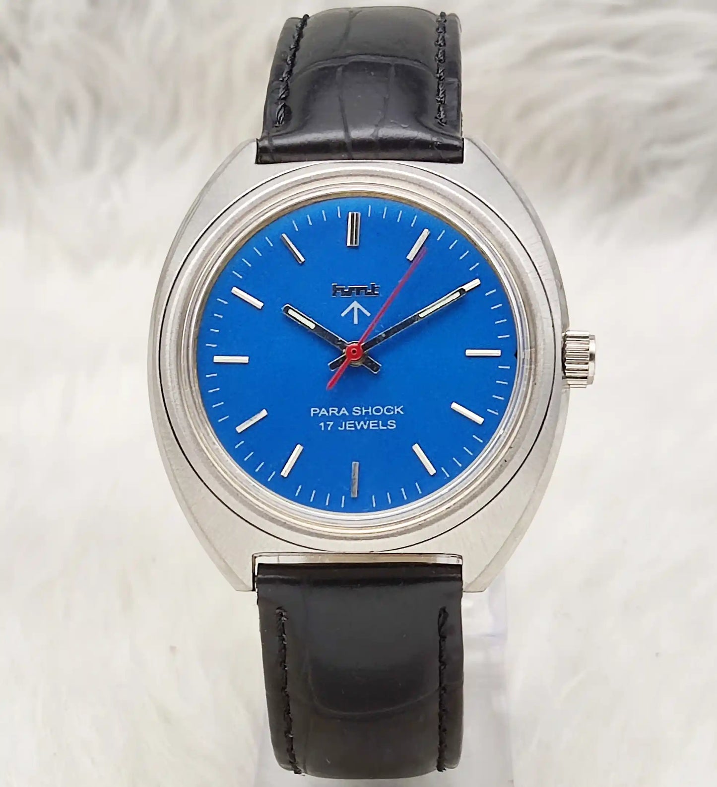 HMT Handwinding Watch Sky Blue Dial With Stick Indices - 17 Jewels