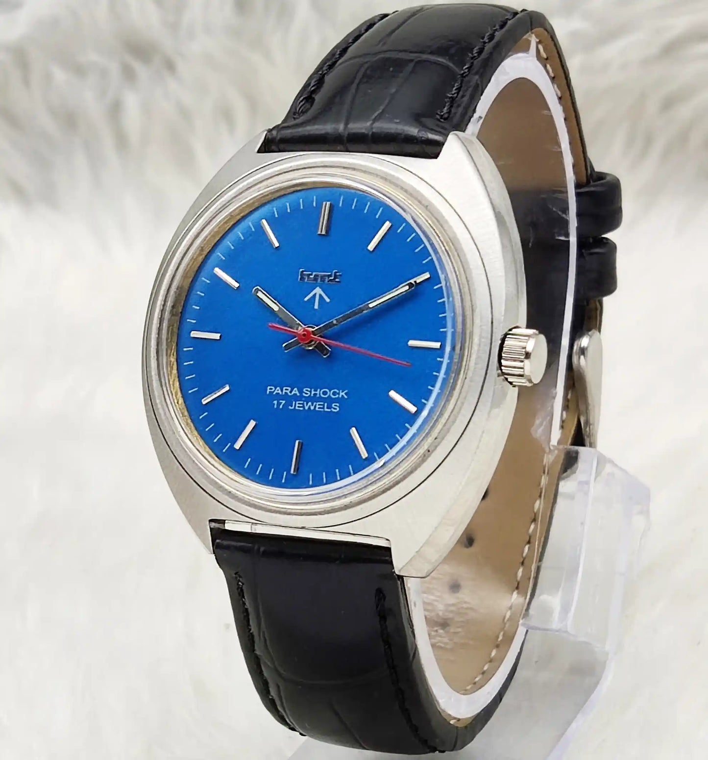 HMT Handwinding Watch Sky Blue Dial With Stick Indices - 17 Jewels