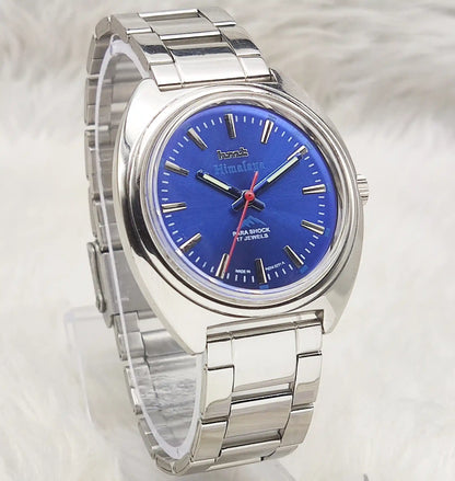 HMT Himalaya 17 Jewels Bluish Dial Handwinding Watch Transparent Back