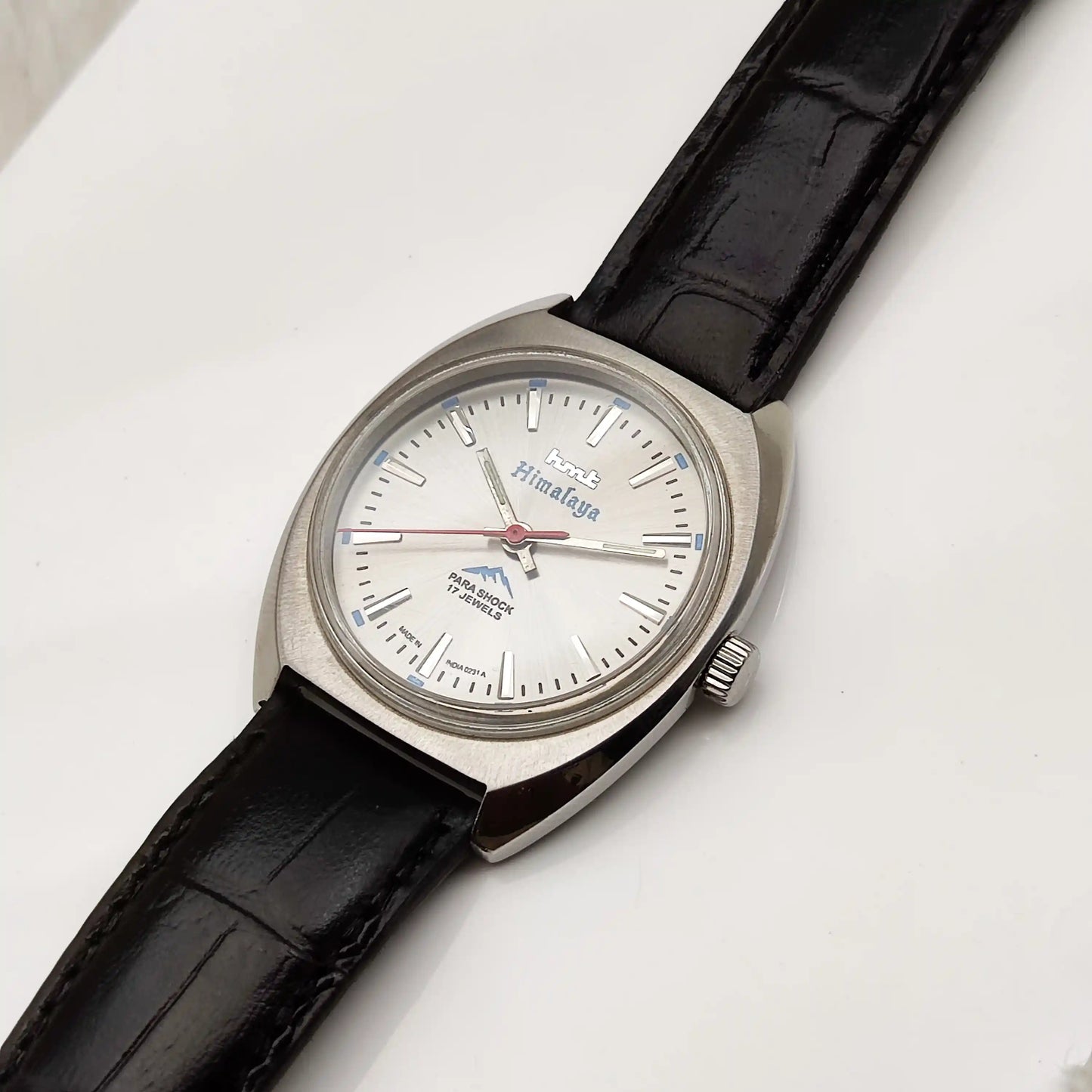 HMT Janata Stick Indices Para Shock 17 Jewels Gray Dial Watch