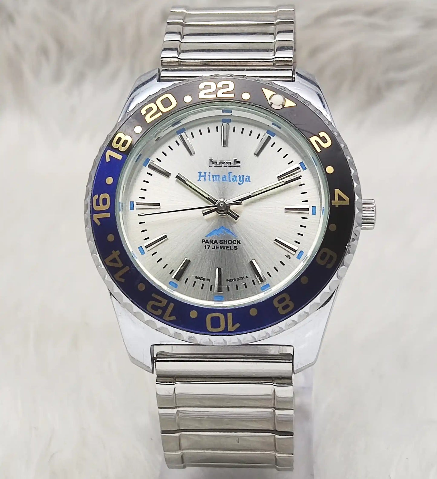 HMT Himalaya 17 Jewels Handwinding Silver Dial Transparent Back Watch