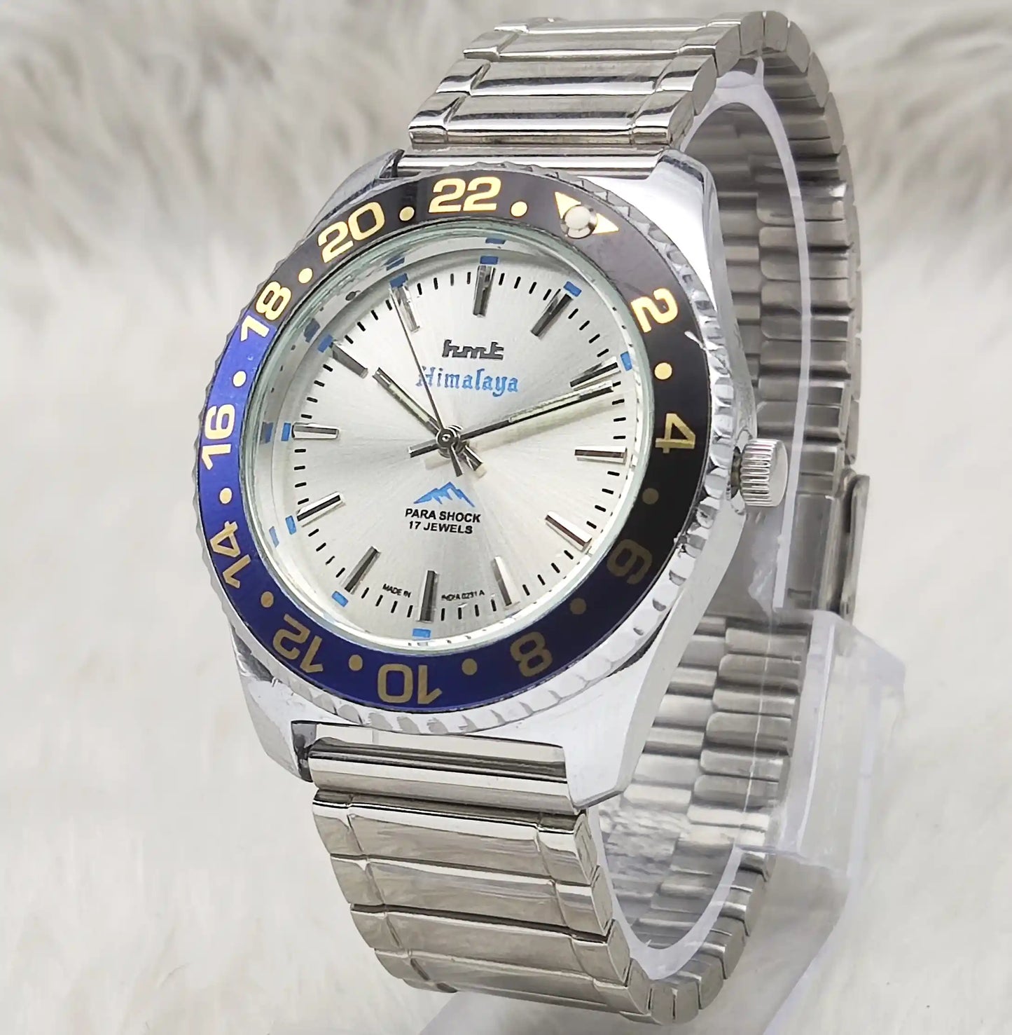 HMT Himalaya 17 Jewels Handwinding Silver Dial Transparent Back Watch