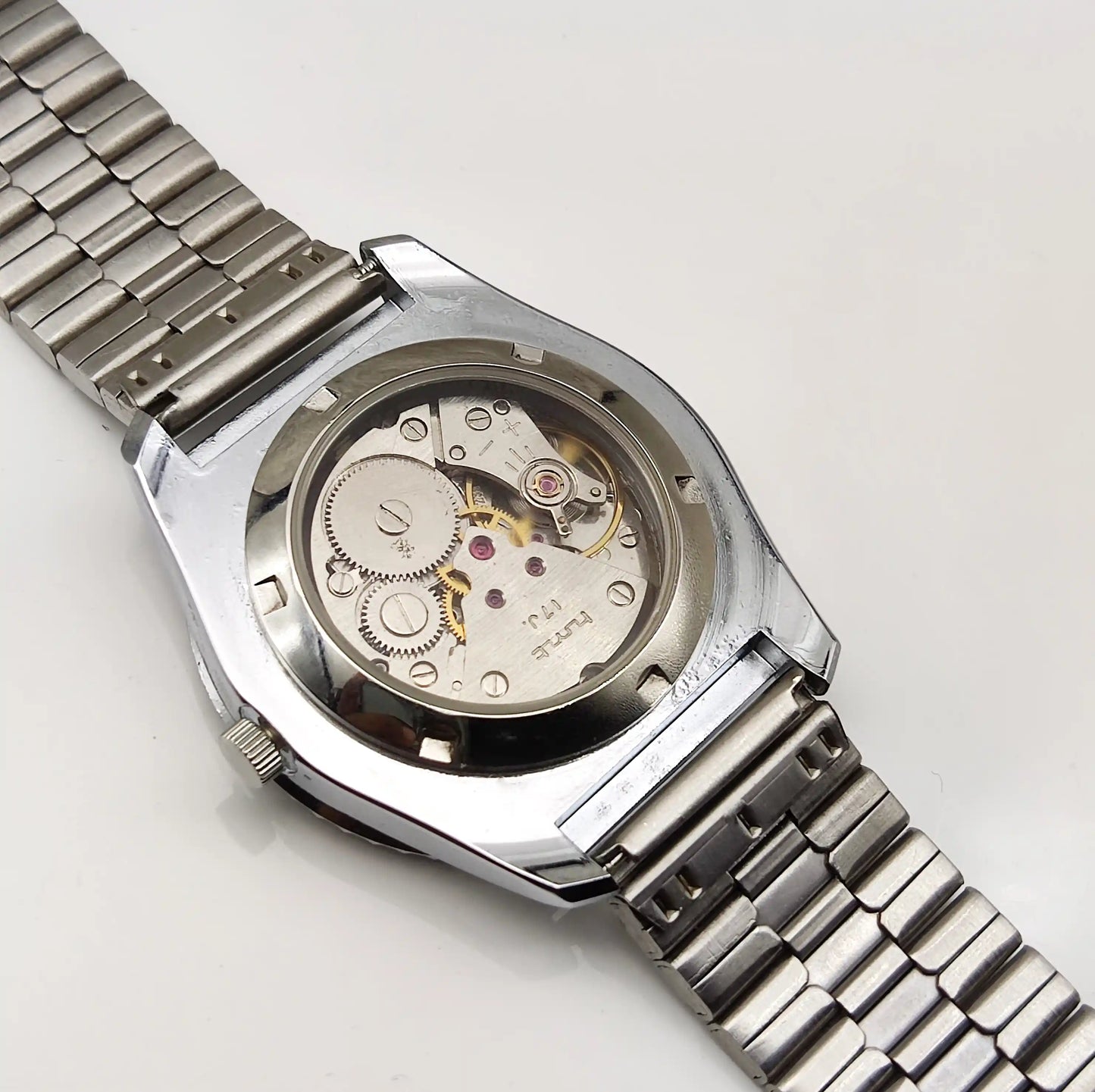 HMT Himalaya 17 Jewels Handwinding Silver Dial Transparent Back Watch