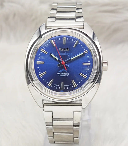 HMT Himalaya 17 Jewels Handwinding Watch Bluish Dial Transparent Back