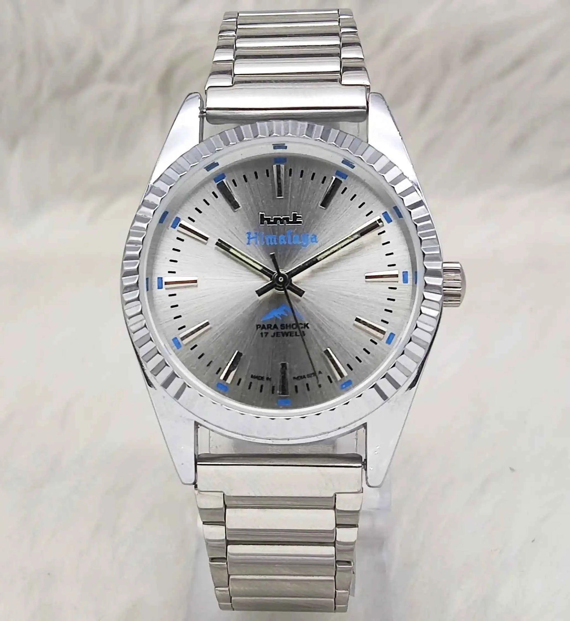 HMT Himalaya 17 Jewels Stick Indices Silver Dial Mechanical Handwinding Men's Watch