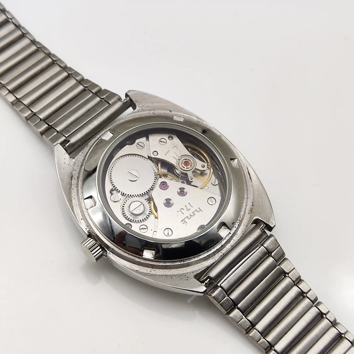 HMT Himalaya Bluish Dial Handwinding Transparent Back Watch