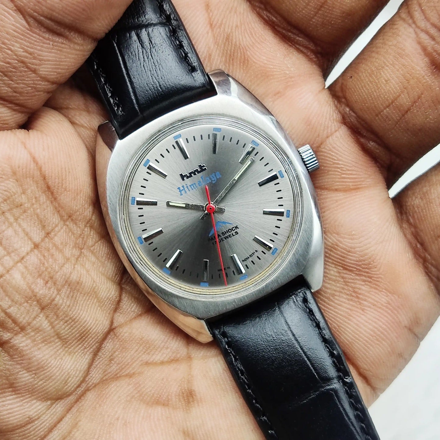 HMT Himalaya Gray Dial 17 Jewels Handwinding Stick Indices Watch