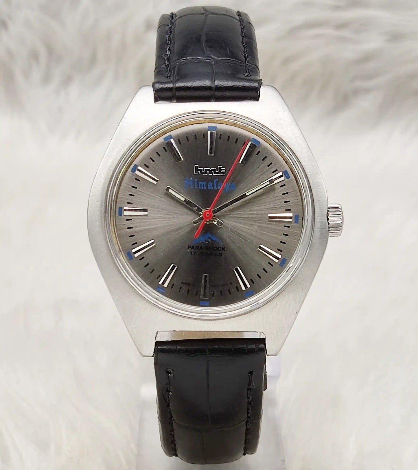 HMT Himalaya Gray Dial 17 Jewels Handwinding Watch Stick Indices