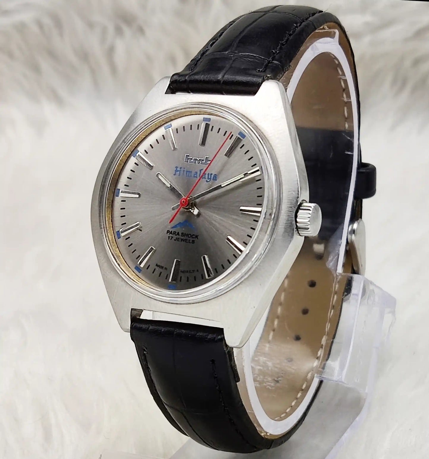HMT Himalaya Gray Dial 17 Jewels Handwinding Watch Stick Indices
