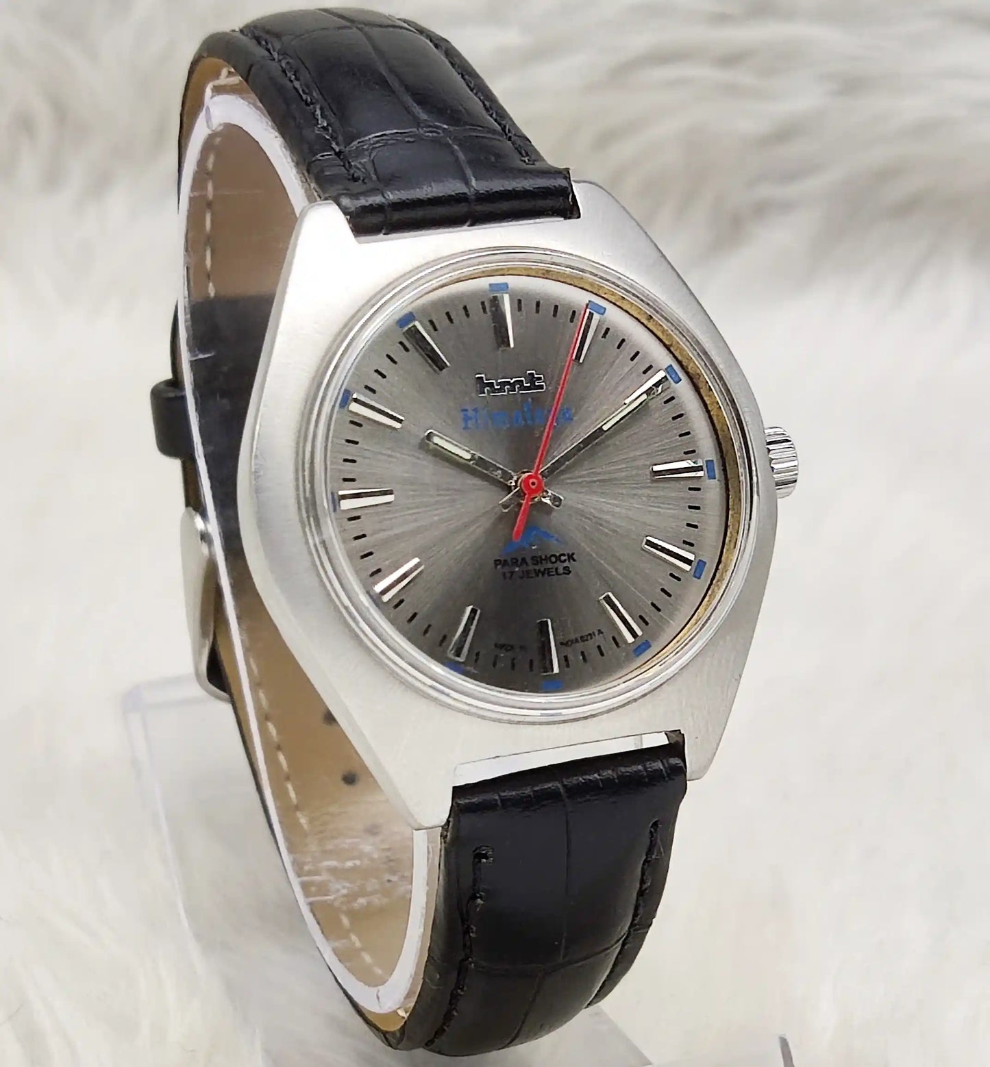 HMT Himalaya Gray Dial 17 Jewels Handwinding Watch Stick Indices
