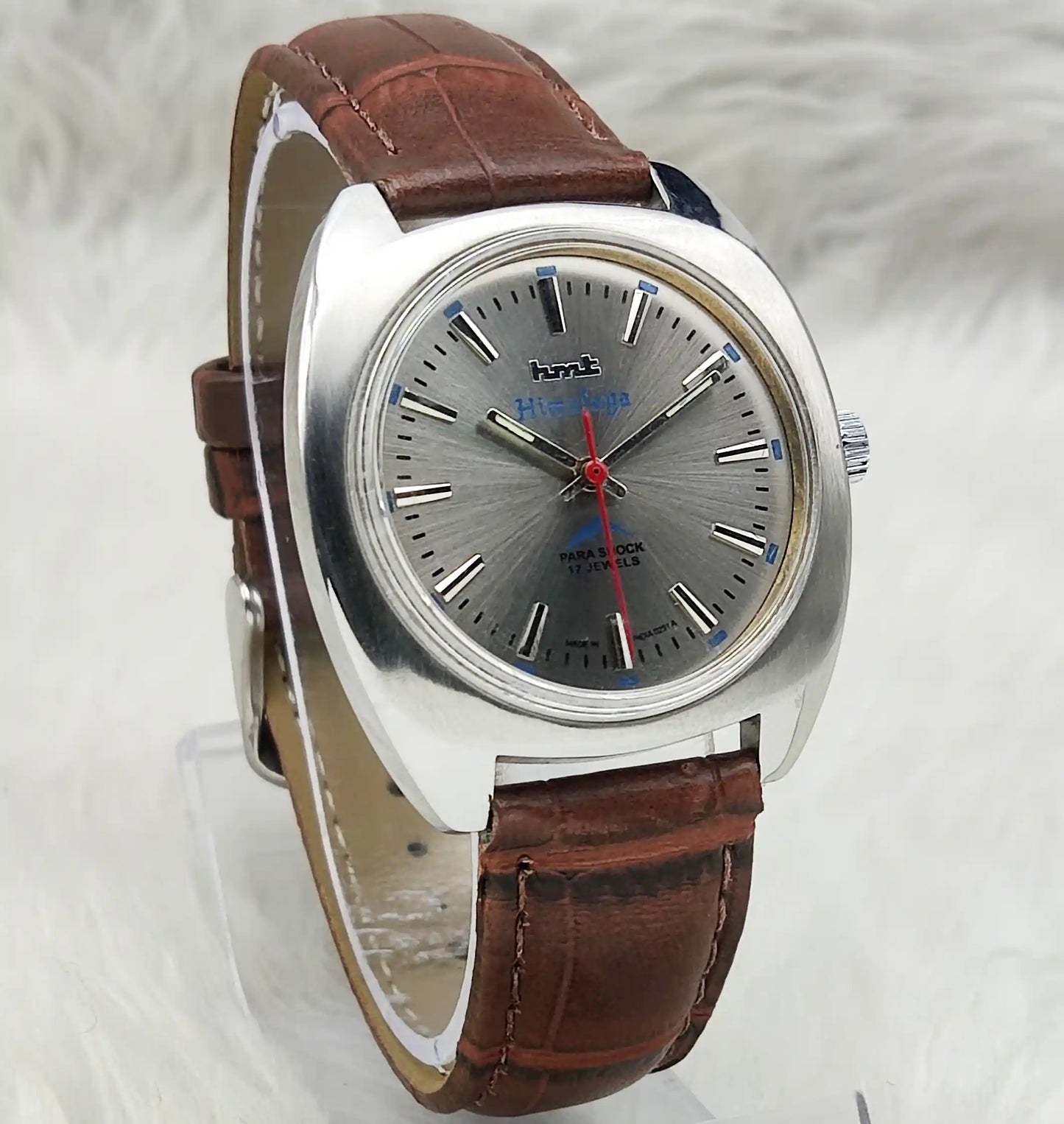 HMT Himalaya Men's Watch - Handwinding Gray Dial with Elegant Stick Indices for Timeless Style