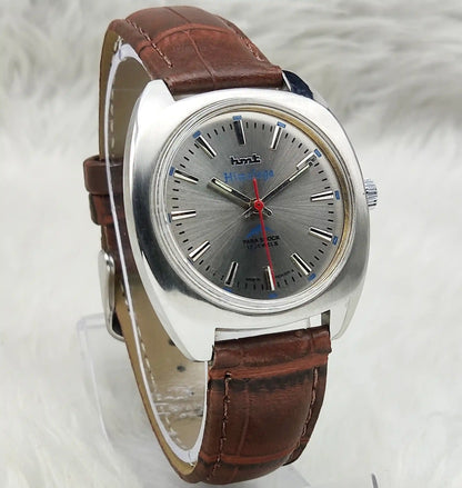 HMT Himalaya Men's Watch - Handwinding Gray Dial with Elegant Stick Indices for Timeless Style