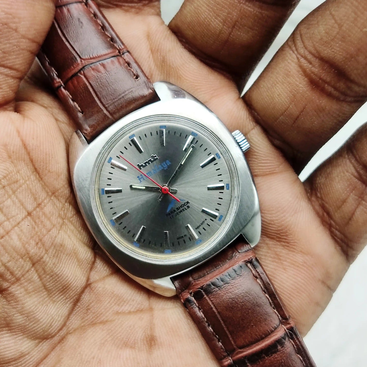 HMT Himalaya Men's Watch - Handwinding Gray Dial with Elegant Stick Indices for Timeless Style