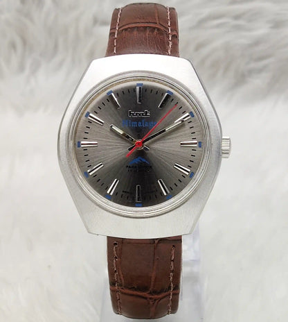 HMT Himalaya Men's Watch - Handwinding Gray Dial with Stick Indices