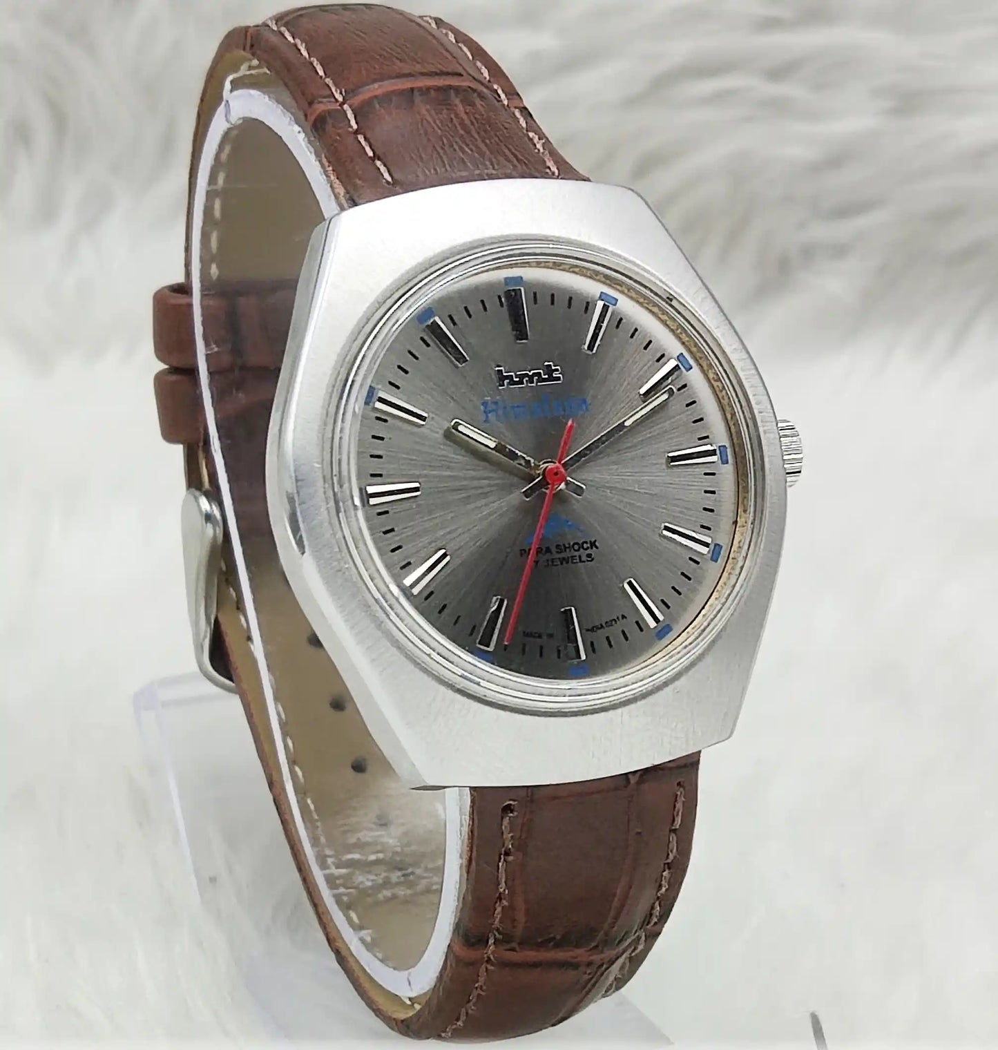 HMT Himalaya Men's Watch - Handwinding Gray Dial with Stick Indices