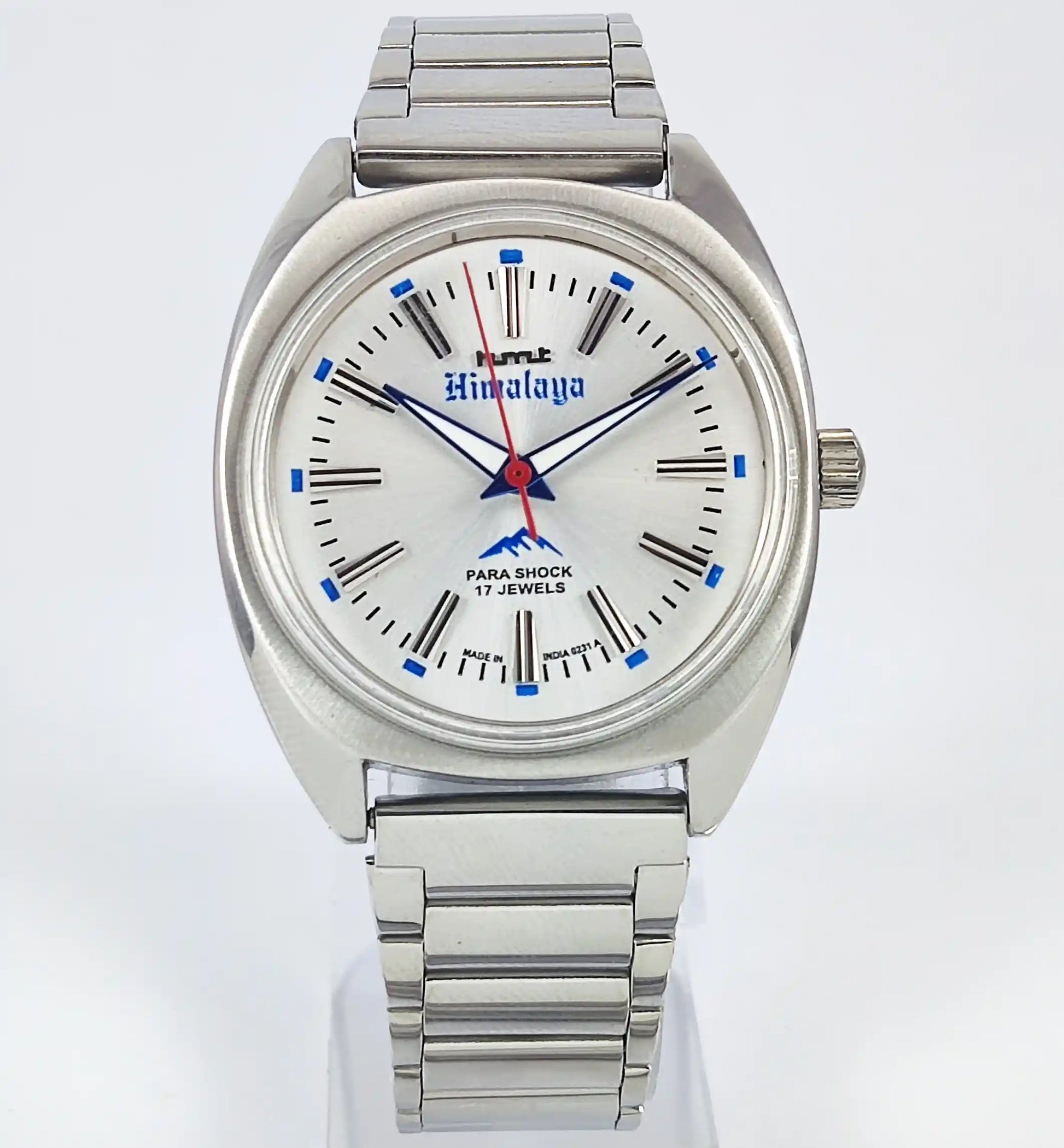 HMT Himalaya Para Shock 17 Jewels Silver Dial Transparent Back Handwinding 0231 Discover-Diamonds