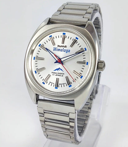 HMT Himalaya Para Shock 17 Jewels Silver Dial Transparent Back Handwinding 0231 Discover-Diamonds